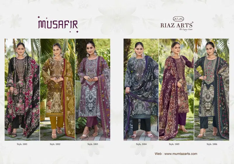 Musafir Vol 24 By Riaz Arts Lawn Digital Printed Dress Material Suppliers In India